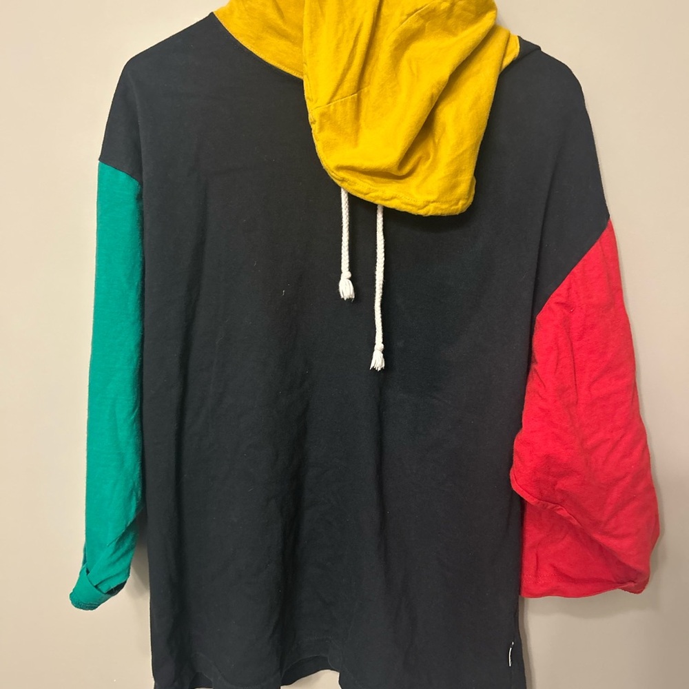 Colorblock Hoodie with Yellow Hood